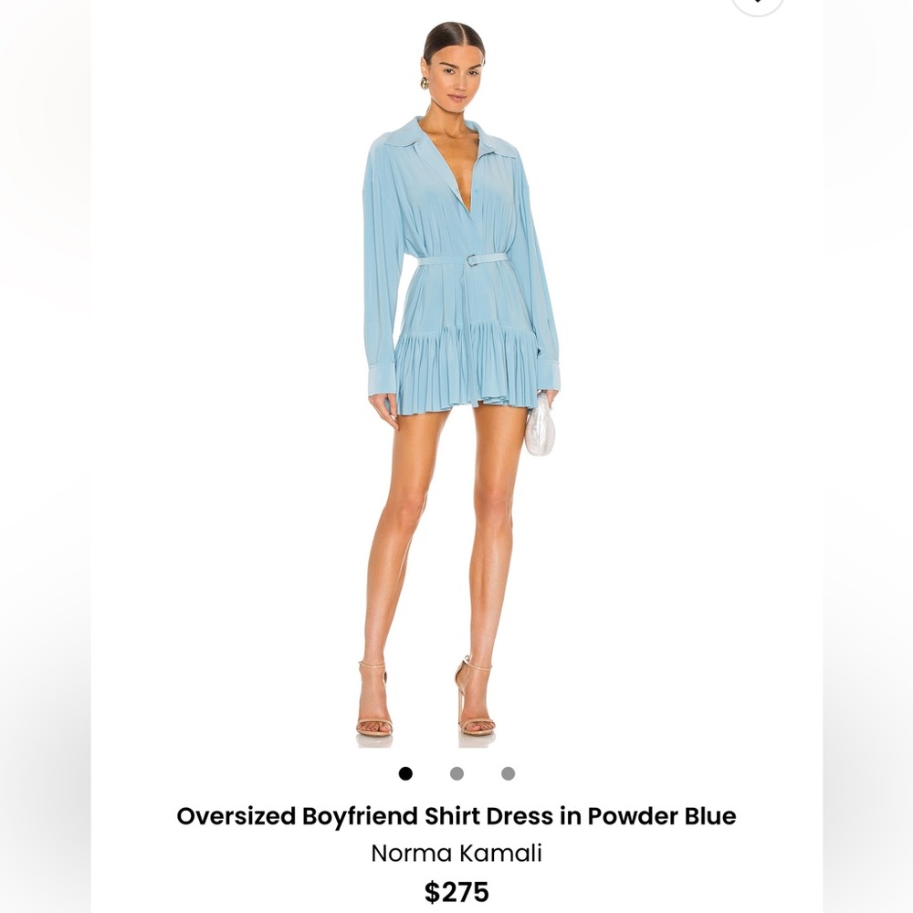 NWT: Norma Kamali Light Blue Long Sleeve Dress